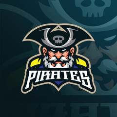 Pirates mascot logo design vector. Pirates illustration for sport and esport team.