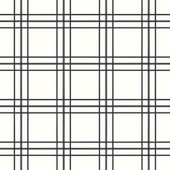 Classic black and white tartan pattern with repeating squares and lines
