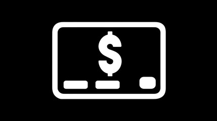 Obraz premium Credit card with dollar symbol on top, black filled style,
