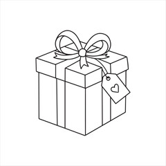 Surprise gift box icon with ribbon and bow