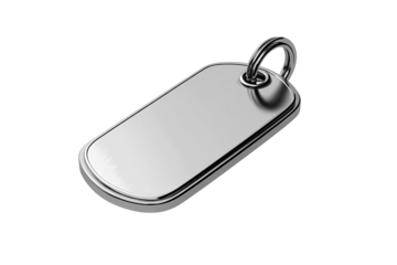 Silver dog tag pendant, simple design