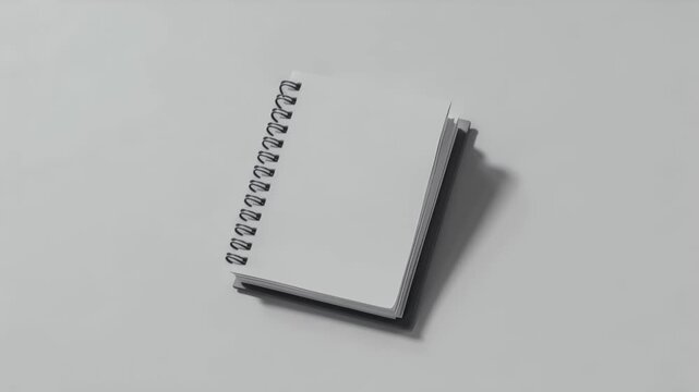 Blank spiral notebook on grey surface for writing and sketching  