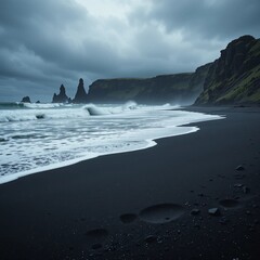 Black Sand Beach Drama