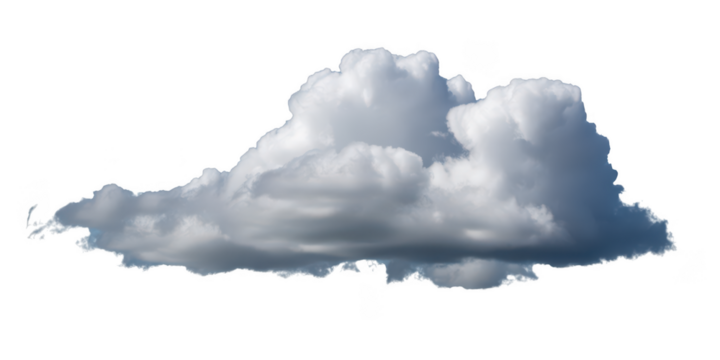 Fluffy cumulus cloud isolated on transparent background