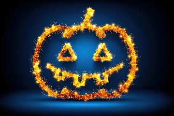 halloween Minimal concept of Purple gradient sky with constellation lines forming a pumpkin, minimal stars, elegant thin strokes, refined negative space, sophisticated halloween background for tech