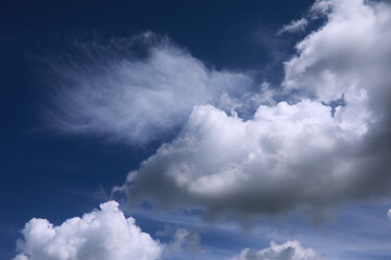 The sky is blue with clouds, beautiful by nature.