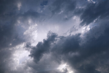 The sky is blue with clouds, beautiful by nature.