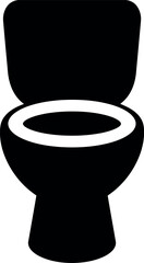 Black toilet icon modern bathroom symbol