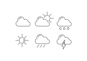 weather icon. editable stroke icon isolated on transparent background