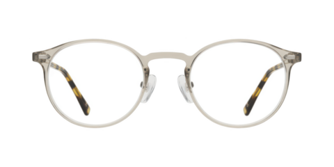 Stylish clear frame round eyeglasses isolated on transparent background