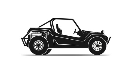 Black and White Silhouette of a Dune Buggy.