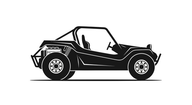Black and White Silhouette of a Dune Buggy.