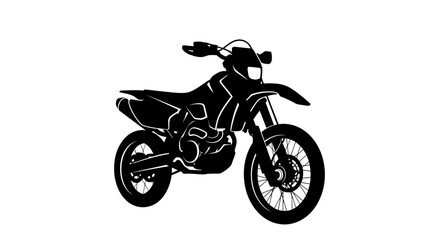 Obraz premium Black Silhouette of a Dirt Bike OffRoad Motorcycle.