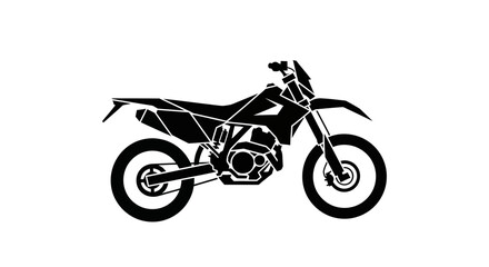 Obraz premium Black Silhouette of a Modern Dirt Bike.