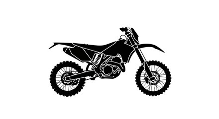 Obraz premium Black Silhouette of a Motocross Dirt Bike 1.