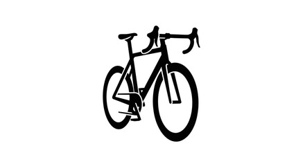Fototapeta premium Black Silhouette of a Road Racing Bicycle.