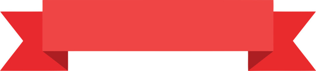 Red ribbon banner flat design isolated on white