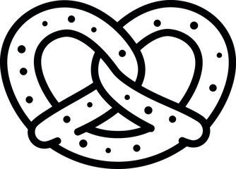 Hand drawn pretzel icon bakery snack food art