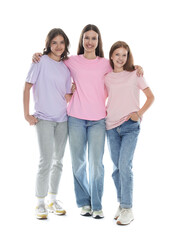 Obraz premium Portrait of happy friends on white background