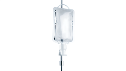 I V bag hanging clear fluid medical isolated on a transparent background iv bag healthcare