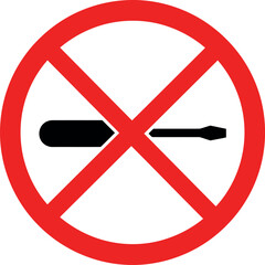 Obraz premium No screwdriver sign