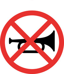 No honking sign quiet zone symbol