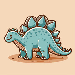 cute stegosaurus dinosaur illustration 