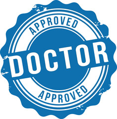 Doctor approved stamp blue seal of approval