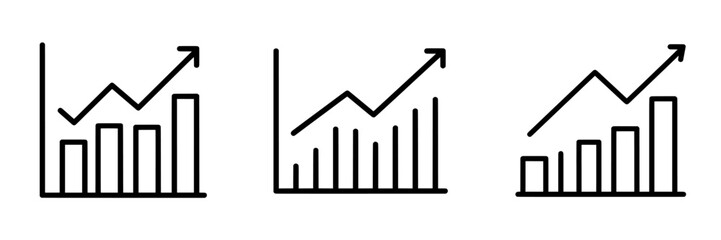 A simple icon for a marketing statistics graph, suitable for social media, apps, and websites, presented in a modern style
