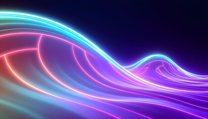 Fototapeta premium Big Neon Wave Abstract Background