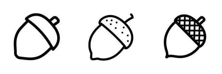 Iconic representation of an acorn or oaknut seed for nature-focused digital platforms