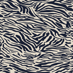 zebra seamless pattern animal skin texture abstract black and white stripped background for fabric home wear surface design packaging vector illustration