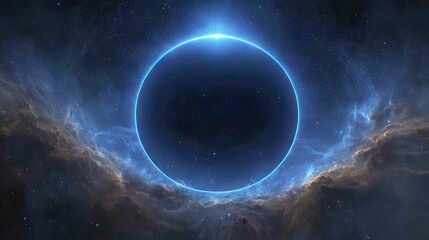 Obraz premium A cosmic ringed eclipse in the vastness of space.