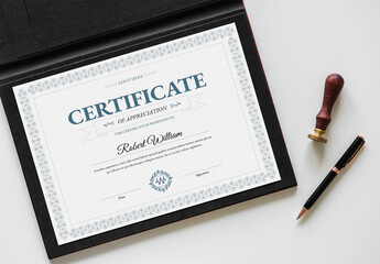 Simple Certificate of Achievement Landscape Layout