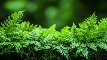 Obraz premium Closeup view of green fern fronds