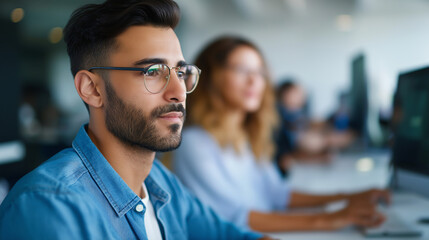 Diverse South Asian Team Collaborating on Financial Software Projects