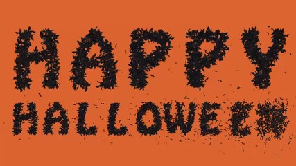 Halloween Title Card: 'Happy Halloween' with Orange Background
