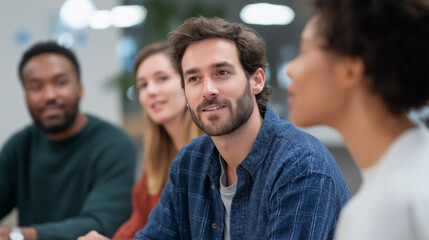 Fototapeta premium Diverse Team Collaborating in Office Meeting for Startup Ideas
