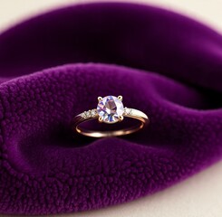 Rose gold ring with a single center diamond, minimalist and modern design. Set against a clean white background.
