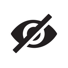 Black silhouette of eye with diagonal line through it, symbolizing privacy or incognito mode