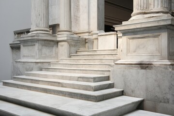 Obraz premium A row of impressive columns and stairs in front of a grand building