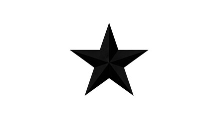 Obraz premium Solid black five-pointed star icon, centered and bold,