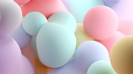 Colorful abstract composition of pastel spheres creating a soft, dreamy atmosphere.