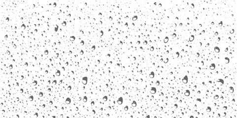 Closeup view of water droplets and raindrop patterns forming, Water Droplets on a White Surface Abstract, Water rain drops or water drops on white background