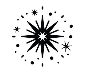 vector illustration of a black compass
