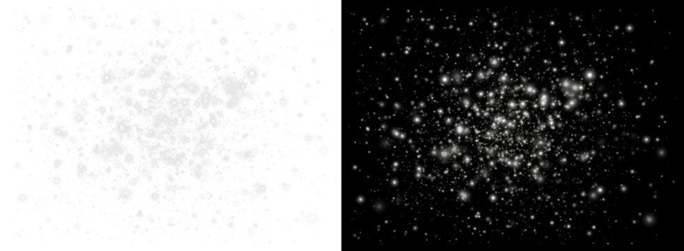 Magic White dust illuminated accents. A celebratory background. White rain. Vector magic glow. Sparkling light, sparkle dust png. Sparkling magica. Overlay PNG illustration