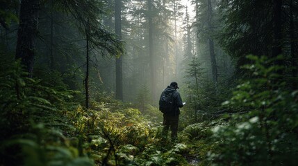 Obraz premium Exploring a serene forest: a journey into nature's tranquil wilderness