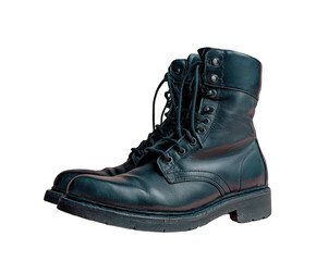 Pair of black leather work boots