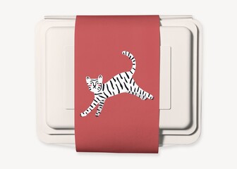 Takeaway box label, food packaging design