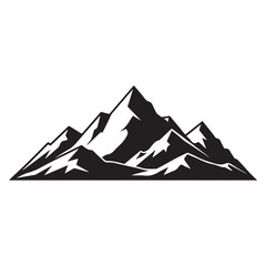 Minimal Abstract Mountain Landscape &ndash; Black Silhouette Vector. AI generator